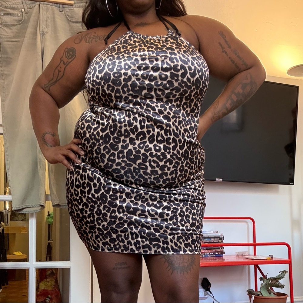 Leopard Mini Halter Dress